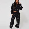 Abbigliamento Da Donna Mercier | Joggers Da Donna Con Stemma Nero Con Diamante