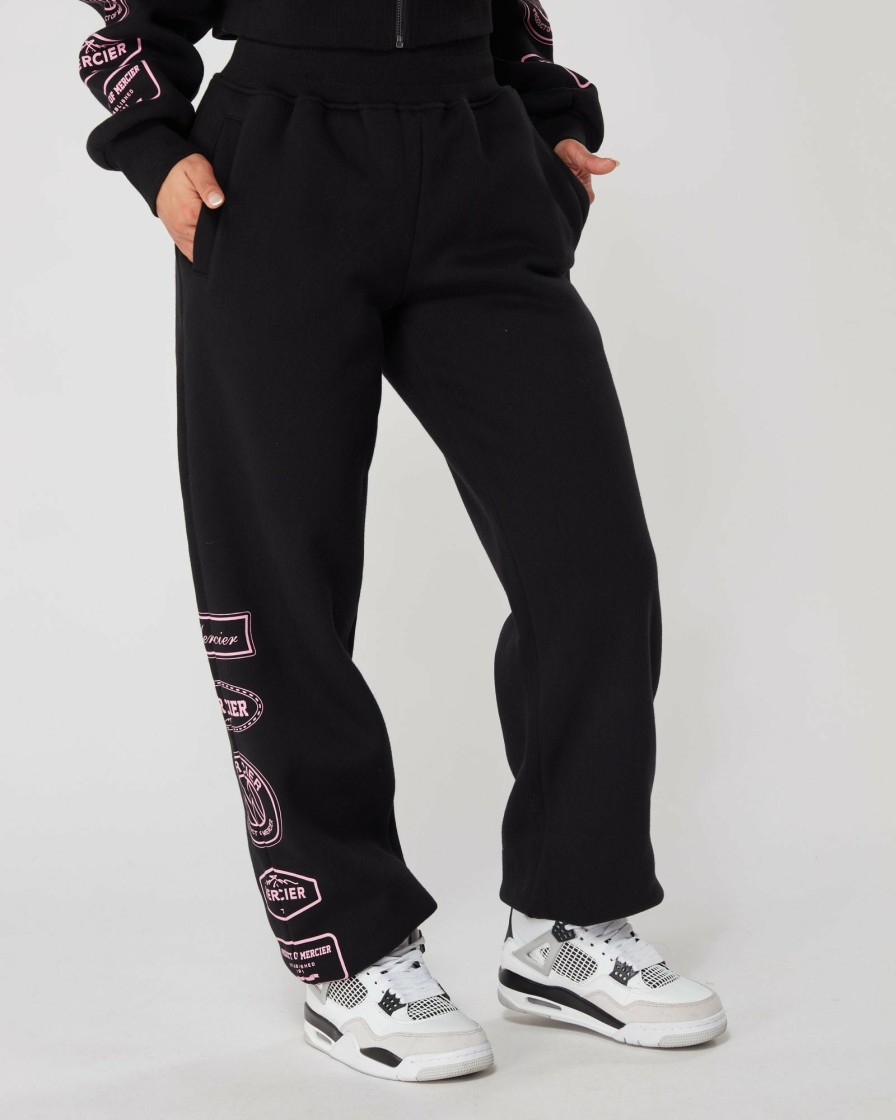 Abbigliamento Da Donna Mercier | Pantaloni Da Jogging Mercier Compton Da Donna Neri Rosa