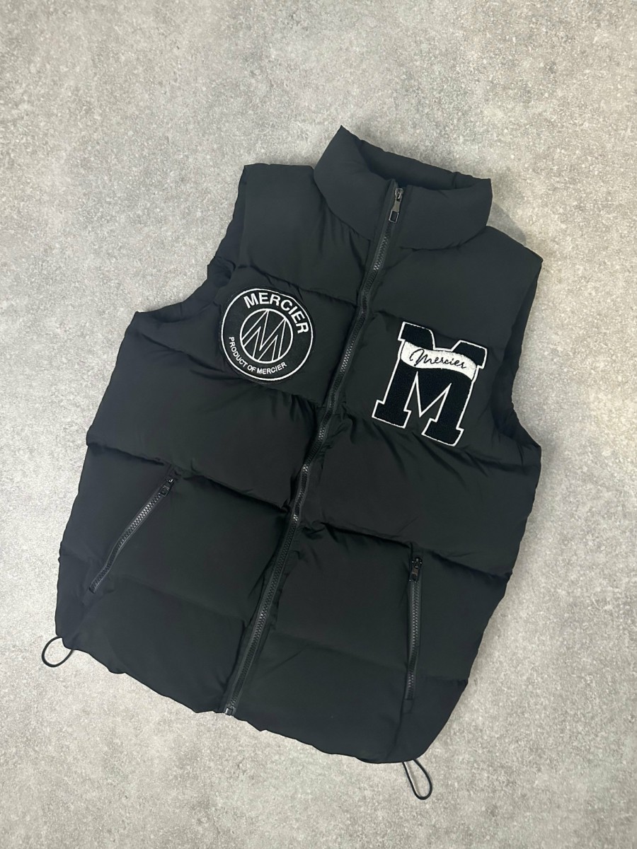 Abbigliamento Da Uomo Mercier | Gilet Nero Con Stemma Dell'Accademia