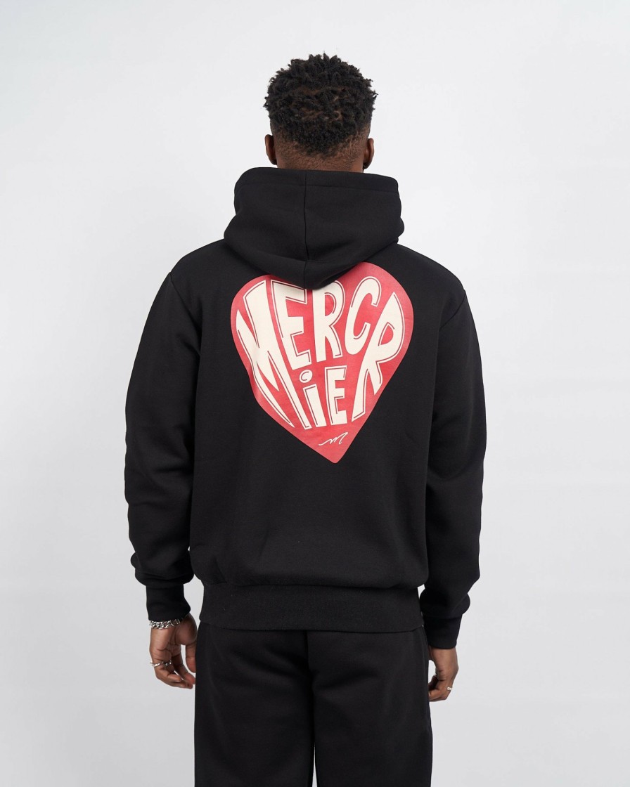 Abbigliamento Da Uomo Mercier | Felpa Con Cappuccio Mercier Heart Nera