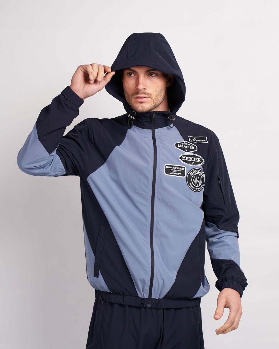 Abbigliamento Da Uomo Mercier | Giacca A Vento Con Pannelli Mono Stemma Blu Navy Placido