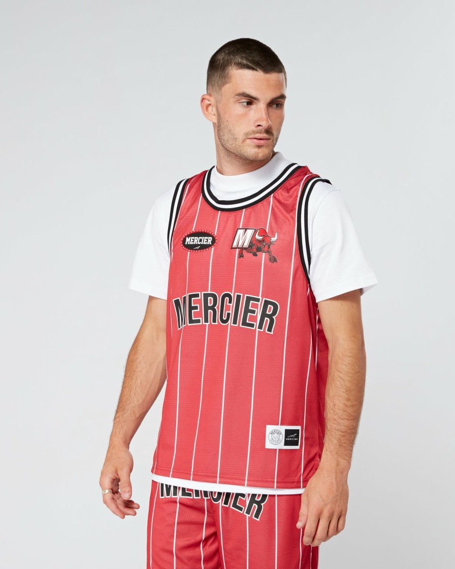 Abbigliamento Da Uomo Mercier | Gilet Da Basket Rosso Mercier Crawford