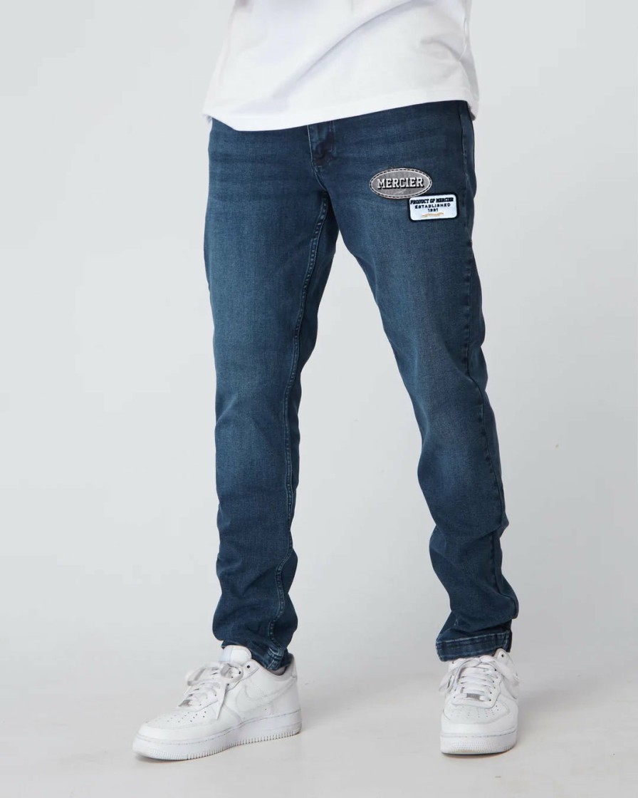 Abbigliamento Da Uomo Mercier | Jeans Blu Con Stemma Mercier