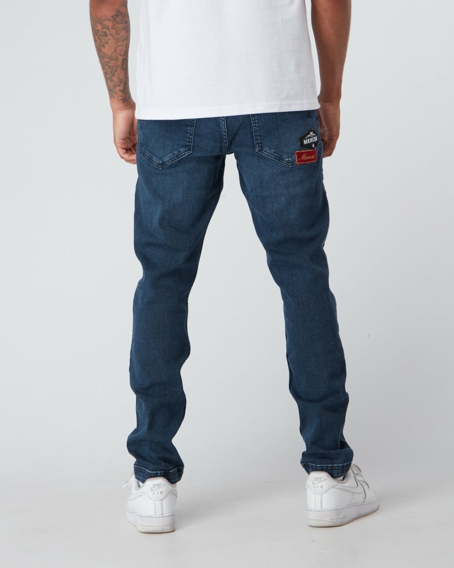 Abbigliamento Da Uomo Mercier | Jeans Blu Con Stemma Mercier