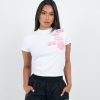 Abbigliamento Da Donna Mercier | T-Shirt Og Aderente Mercier Bianca Rosa Da Donna