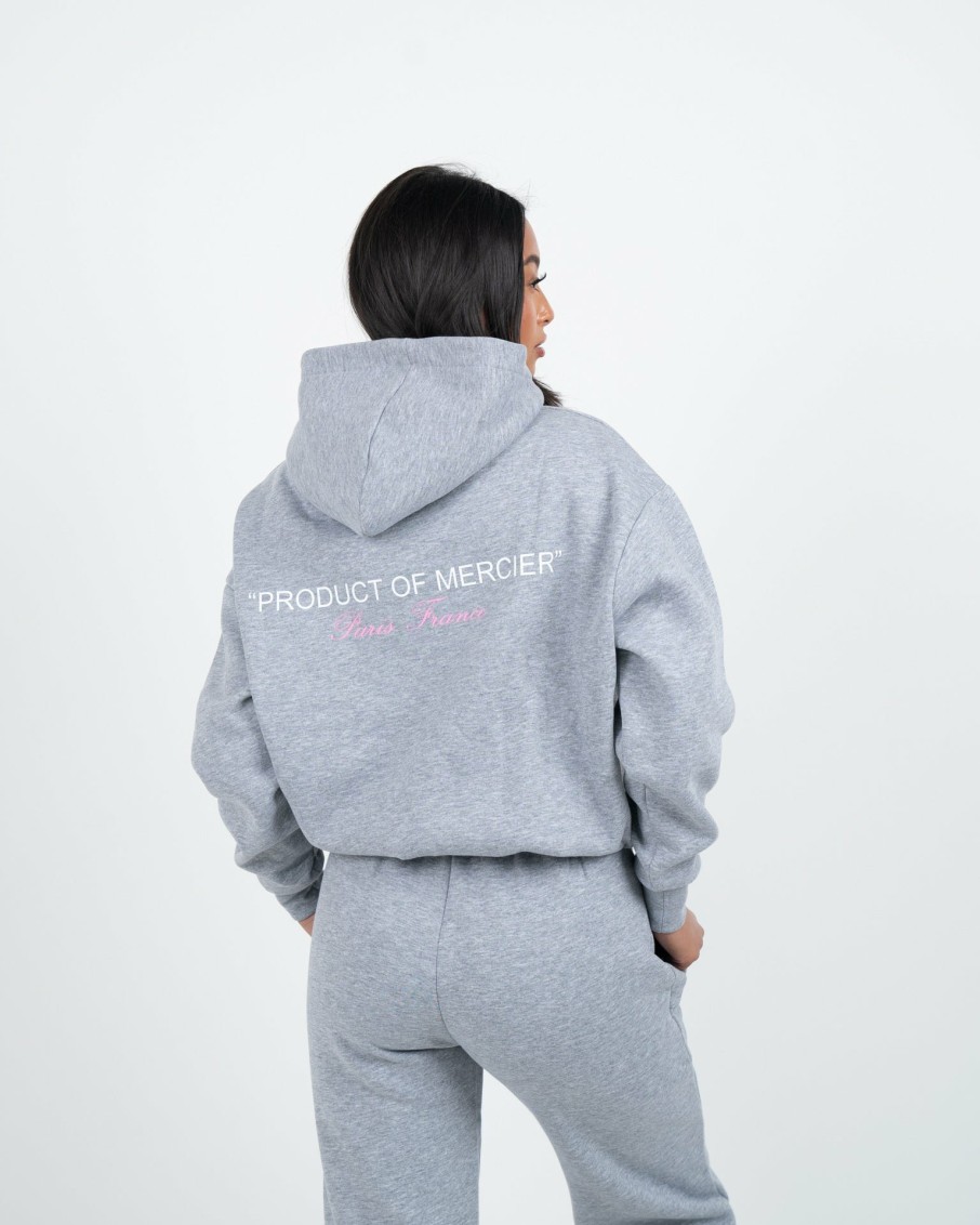 Abbigliamento Da Donna Mercier | Felpa Con Cappuccio Da Donna Grigio Marna Prodotto Della Mercier