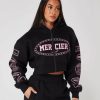 Abbigliamento Da Donna Mercier | Felpa Con Cappuccio E Zip Mercier Compton Nera Rosa Da Donna